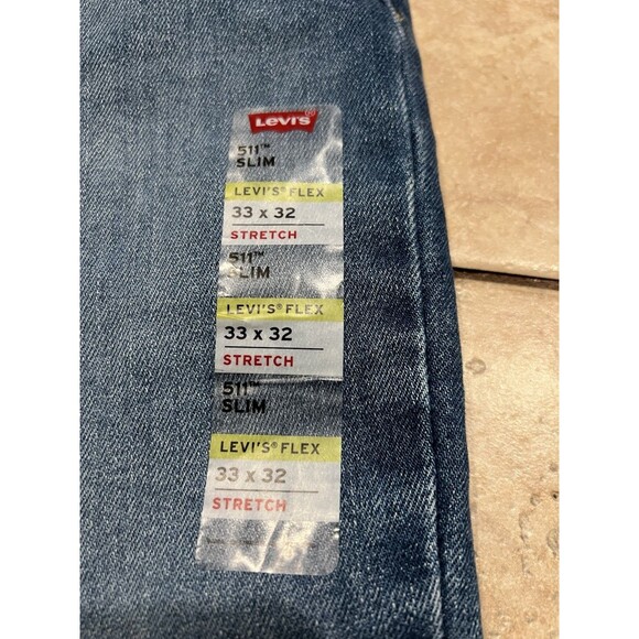 Levis Jeans Mens 33x32 511 Slim Fit Flex Performance Blue Wash Stretch Pants NWT - Picture 4 of 10